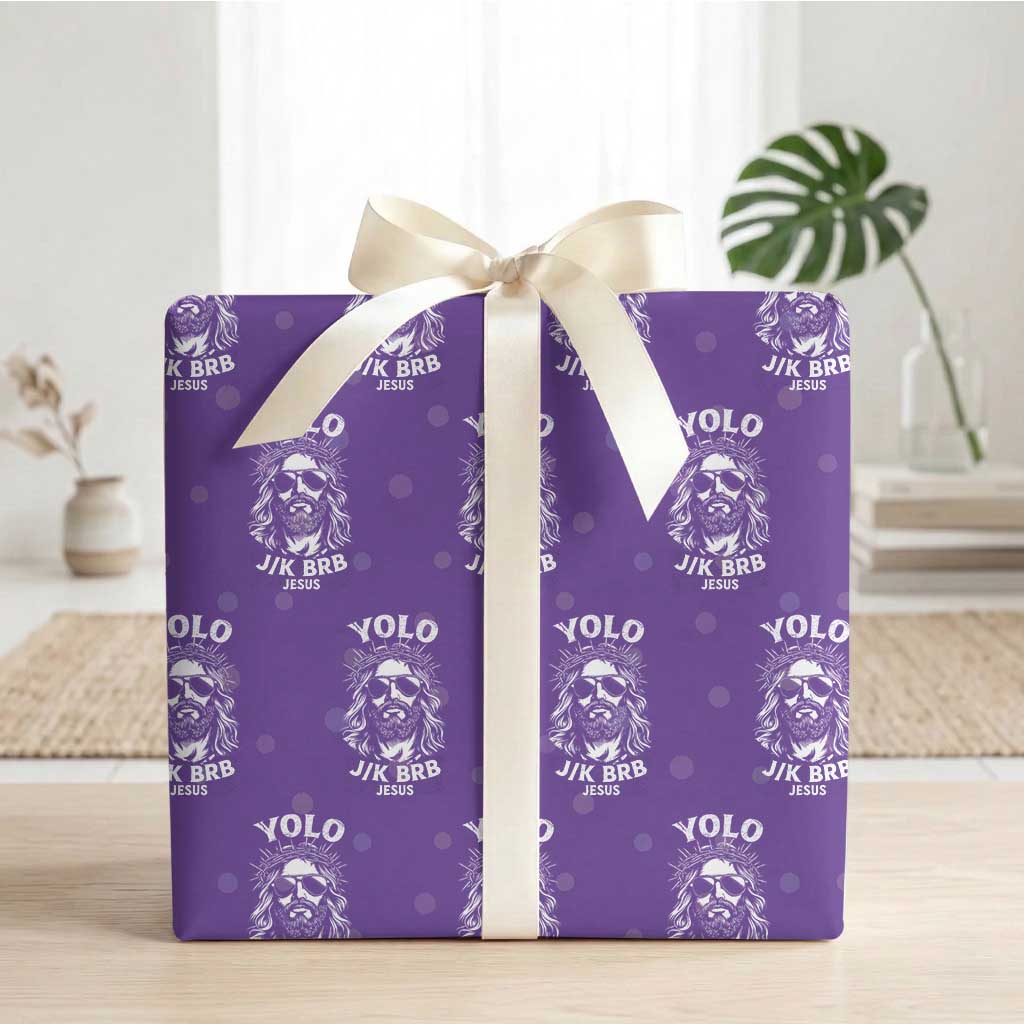 Yolo Jk BRB Jesus Wrapping Paper Roll Funny Easter Ressurection Christians