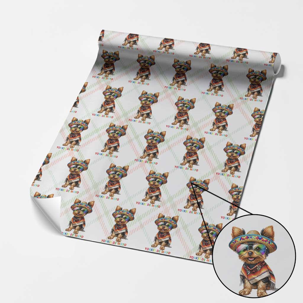 Yorkie De Mayo Wrapping Paper Roll Cinco De Mayo Dog Lover