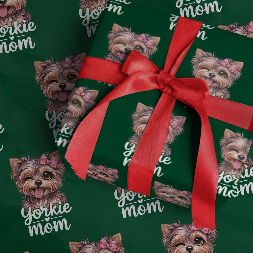 Yorkshire Terrier Dog Mom Wrapping Paper Roll Cute Yorkie Puppy Gift