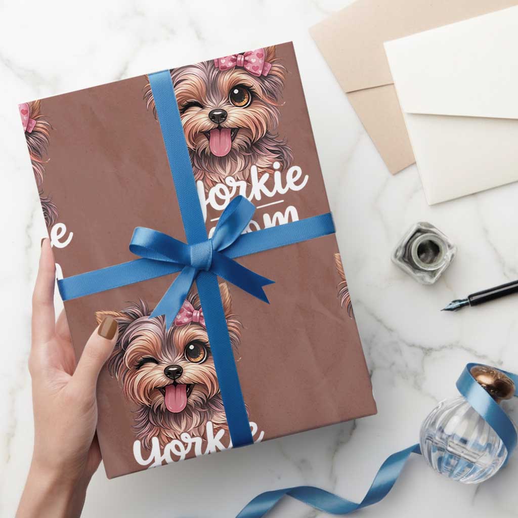 Yorkshire Terrier Dog Mom Wrapping Paper Roll Cute Yorkie Puppy Gift