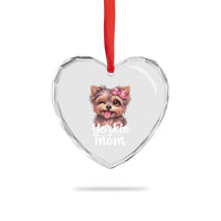 Yorkshire Terrier Dog Mom Heart Crystal Glass Ornament Cute Yorkie Puppy Gift