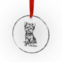 Yorkshire Terrier Mom Crystal Glass Ornament Cute Yorkie Mama Puppy Gift