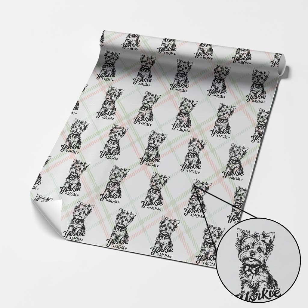 Yorkshire Terrier Mom Wrapping Paper Roll Cute Yorkie Mama Puppy Gift
