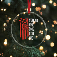 You AR The One for Me Crystal Glass Ornament Patriotic Valentine Gun Romantic Rifle and Flag
