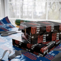You AR The One for Me Wrapping Paper Roll Patriotic Valentine Gun Romantic Rifle and Flag