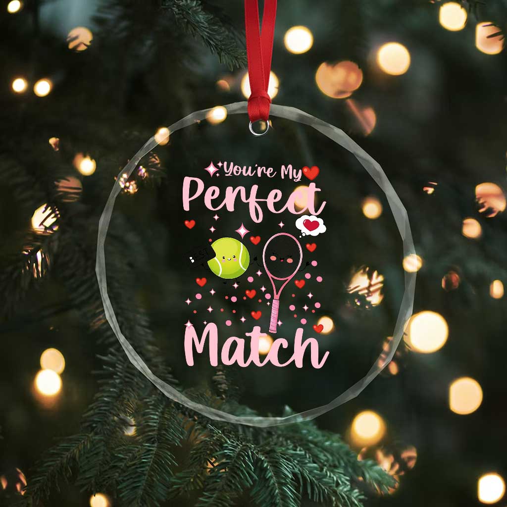 You Are My Perfect Match Crystal Glass Ornament Gift For Tennis Couple - Wonder Print Shop