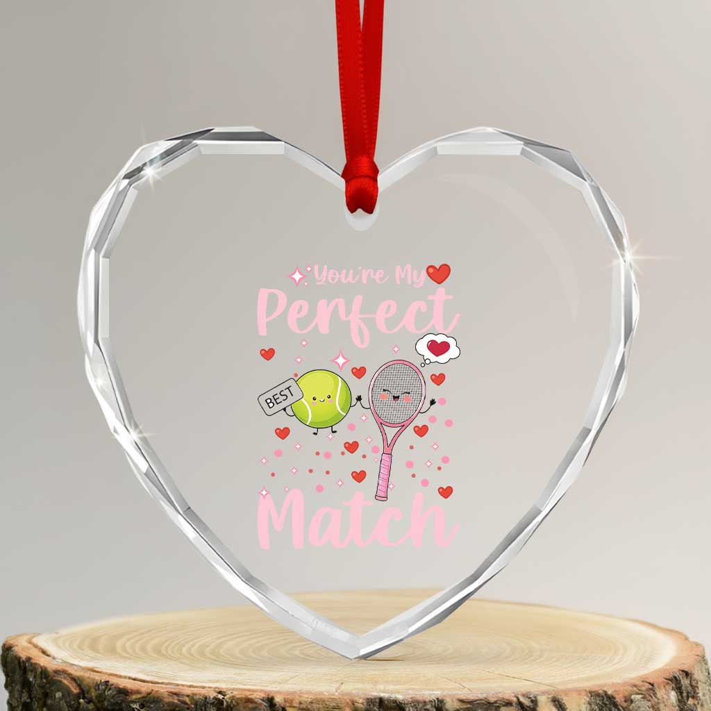 You Are My Perfect Match Heart Crystal Glass Ornament Gift For Tennis Couple - Wonder Print Shop