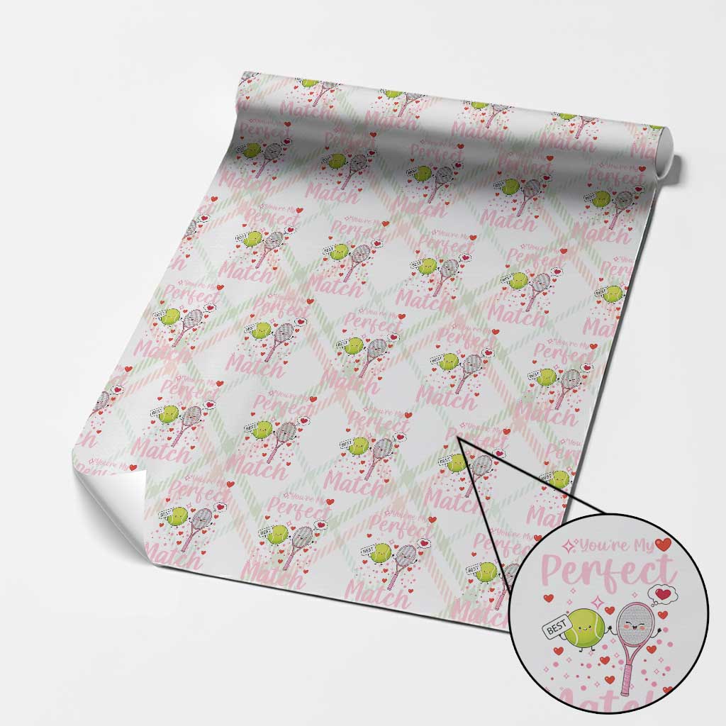 You Are My Perfect Match Wrapping Paper Roll Gift For Tennis Couple - Wonder Print Shop
