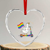 You Are Safe With Me Heart Crystal Glass Ornament LGBTQ Pride Goose Rainbow