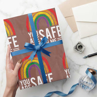 You Are Safe With Me Wrapping Paper Roll Retro Rainbow LGBTQ Ally Pride - Wonder Print Shop