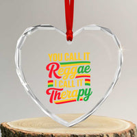 You Call It Reggae I Call It Therapy Heart Crystal Glass Ornament Emotional Jamaican Rasta Music Lovers