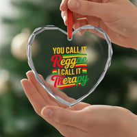 You Call It Reggae I Call It Therapy Heart Crystal Glass Ornament Emotional Jamaican Rasta Music Lovers