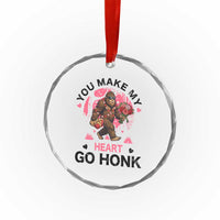 You Make My Heart Go Honk Crystal Glass Ornament Funny Bigfoot Valentine Meme - Wonder Print Shop