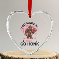 You Make My Heart Go Honk Heart Crystal Glass Ornament Funny Bigfoot Valentine Meme - Wonder Print Shop