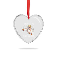 You Make My Heart Go Honk Heart Crystal Glass Ornament Funny Valentine Goose - Wonder Print Shop