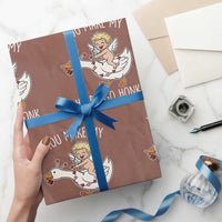 You Make My Heart Go Honk Wrapping Paper Roll Funny Valentine Goose - Wonder Print Shop