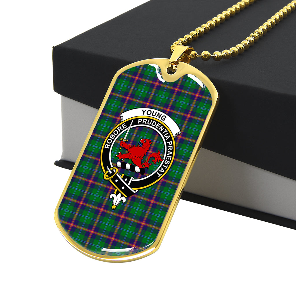 young-modern-tartan-family-crest-gold-military-chain-dog-tag