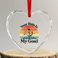 Your Hole Is My Goal Heart Crystal Glass Ornament Funny Golf Gift - Wonder Print Shop
