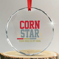 Your Hole is My Goal Inappropriate Cornhole Crystal Glass Ornament Funny Naughty Adult Humor Cornstar