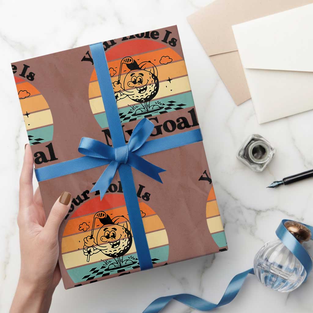 Your Hole Is My Goal Wrapping Paper Roll Funny Golf Gift - Wonder Print Shop