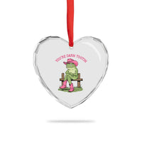 You're Darn Tootin Heart Crystal Glass Ornament Funny Cowgirl Frog Sarcastic Meme