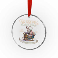 Yule Crystal Glass Ornament Krampus Sleigh Rides For Naughty List Members Only Xmas TS11