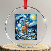 Yule Goat Crystal Glass Ornament Yule Starry Night Winter Solstice Xmas Vincent Van Gogh TS11