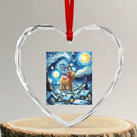 Yule Goat Heart Crystal Glass Ornament Yule Starry Night Winter Solstice Xmas Vincent Van Gogh - Wonder Print Shop