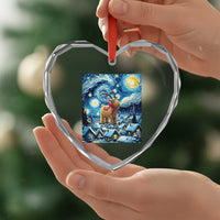 Yule Goat Heart Crystal Glass Ornament Yule Starry Night Winter Solstice Xmas Vincent Van Gogh - Wonder Print Shop
