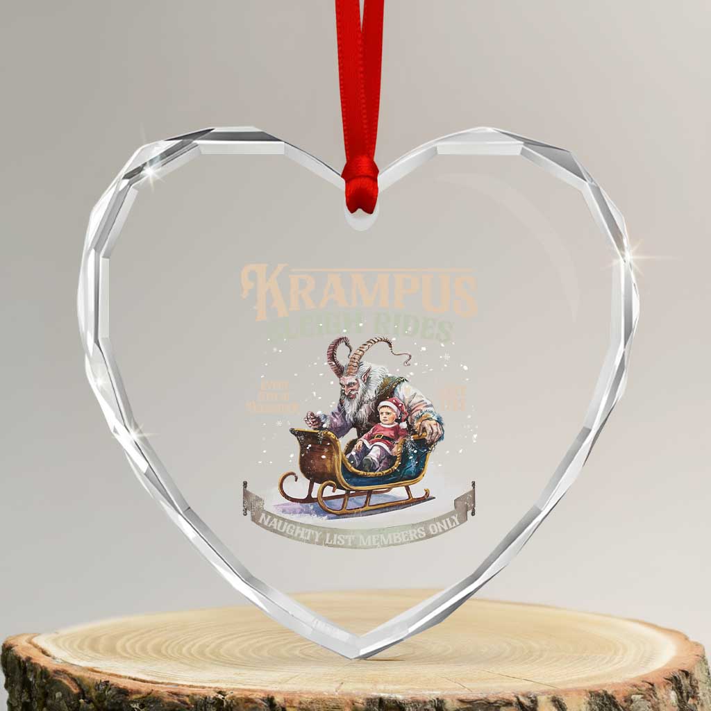 Yule Heart Crystal Glass Ornament Krampus Sleigh Rides For Naughty List Members Only Xmas - Wonder Print Shop