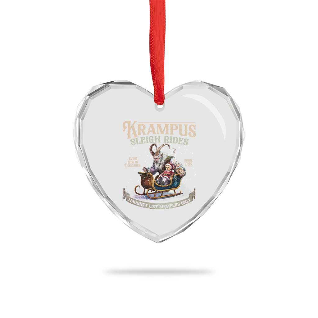 Yule Heart Crystal Glass Ornament Krampus Sleigh Rides For Naughty List Members Only Xmas - Wonder Print Shop