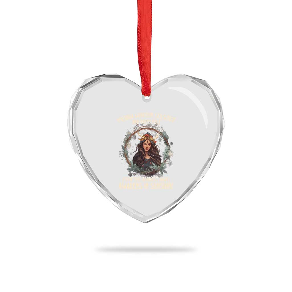 Yule Heart Crystal Glass Ornament Merry Winter Solstice Awakens In Sunshine - Wonder Print Shop