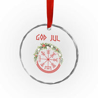 Yule Pagan Crystal Glass Ornament God Jul Christmas Nordic Vegvisir Wreath TS11