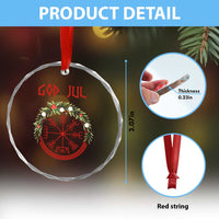 Yule Pagan Crystal Glass Ornament God Jul Christmas Nordic Vegvisir Wreath TS11