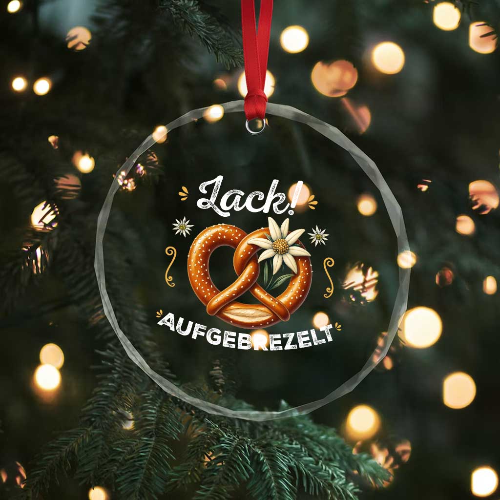 Zack Aufgebrezelt Oktoberfest Crystal Glass Ornament Dress Up Funny Pretzel Edelweiss Bavarian Festival TS02