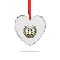 Zen Frog Resist Heart Crystal Glass Ornament Sacred Resistance Protest Ornate Style Graphic - Wonder Print Shop