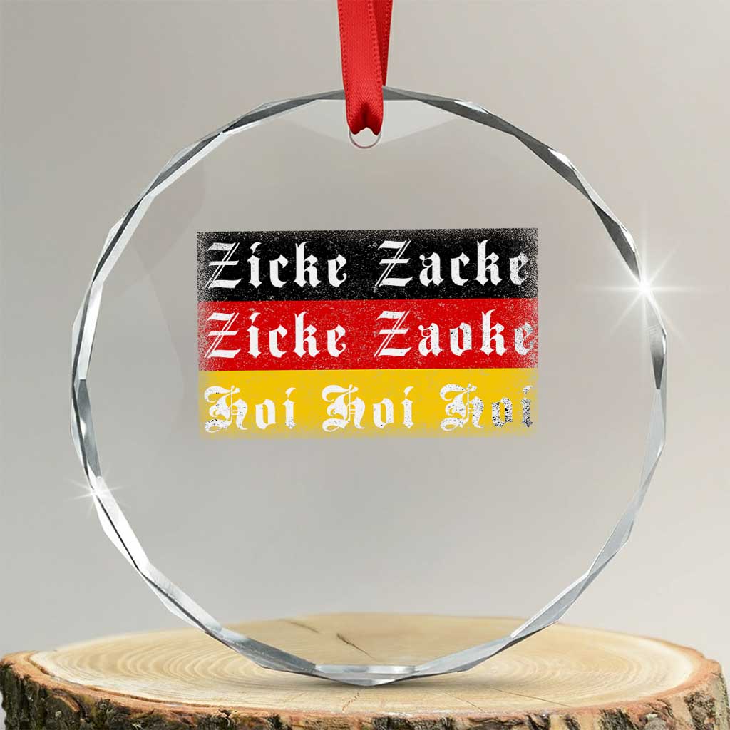 Zicke Zacke Hoi Oktoberfest Crystal Glass Ornament Vintage German Flag TS10