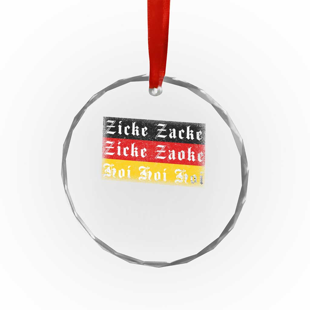 Zicke Zacke Hoi Oktoberfest Crystal Glass Ornament Vintage German Flag TS10