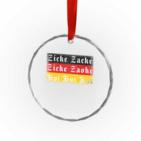 Zicke Zacke Hoi Oktoberfest Crystal Glass Ornament Vintage German Flag TS10