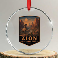 Zion National Park Crystal Glass Ornament Vintage The Narrows Utah Bighorn Sheep