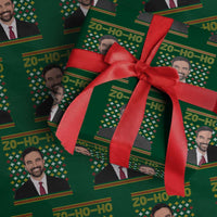 Zo Ho Ho Ugly Christmas Sweater Wrapping Paper Roll Funny Zohran Mamdani Holiday - Wonder Print Shop