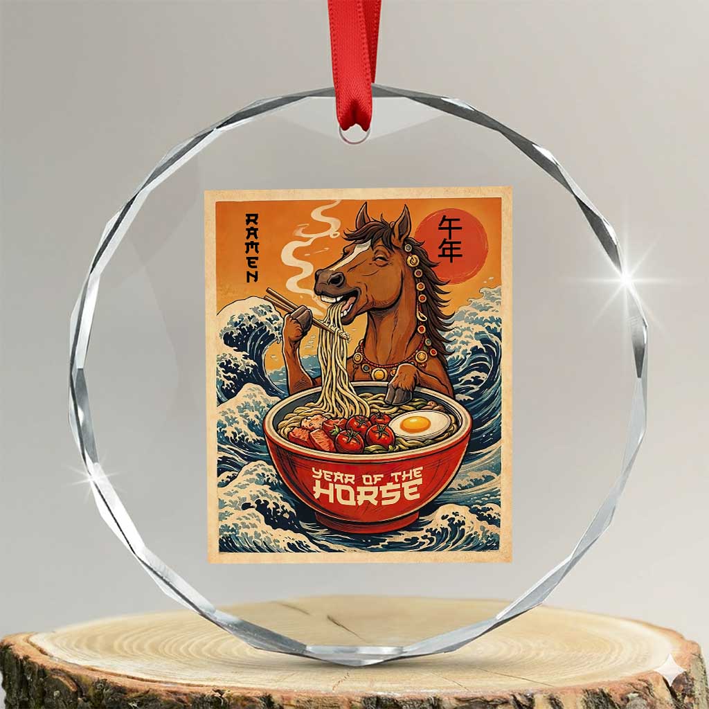 Zodiac Lunar New Year Of The Horse 2026 Crystal Glass Ornament Ramen Lovers