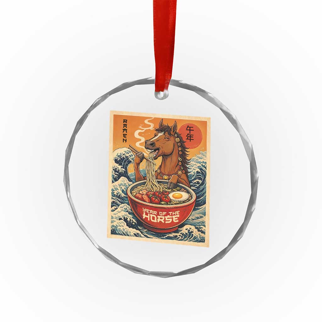 Zodiac Lunar New Year Of The Horse 2026 Crystal Glass Ornament Ramen Lovers