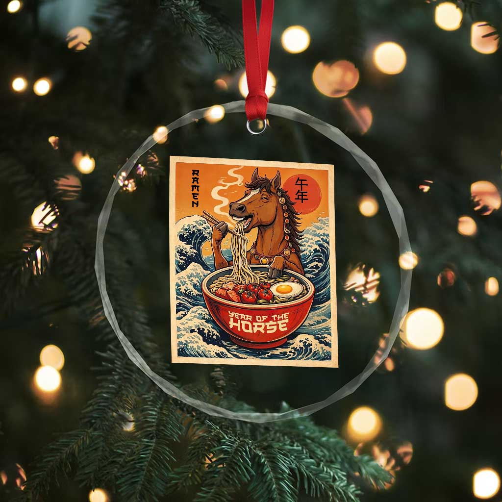 Zodiac Lunar New Year Of The Horse 2026 Crystal Glass Ornament Ramen Lovers