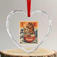 Zodiac Lunar New Year Of The Horse 2026 Heart Crystal Glass Ornament Ramen Lovers