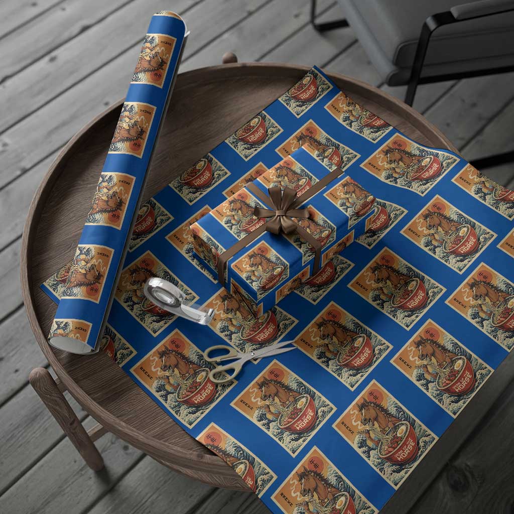 Zodiac Lunar New Year Of The Horse 2026 Wrapping Paper Roll Ramen Lovers