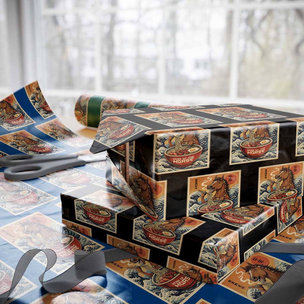 Zodiac Lunar New Year Of The Horse 2026 Wrapping Paper Roll Ramen Lovers