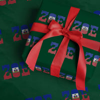 Zoe Haitian Pride Wrapping Paper Roll Haiti Flag Culture Heritage Pride