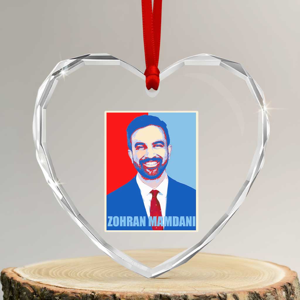 Zohran Madamni Heart Crystal Glass Ornament for New York Mayor - Wonder Print Shop