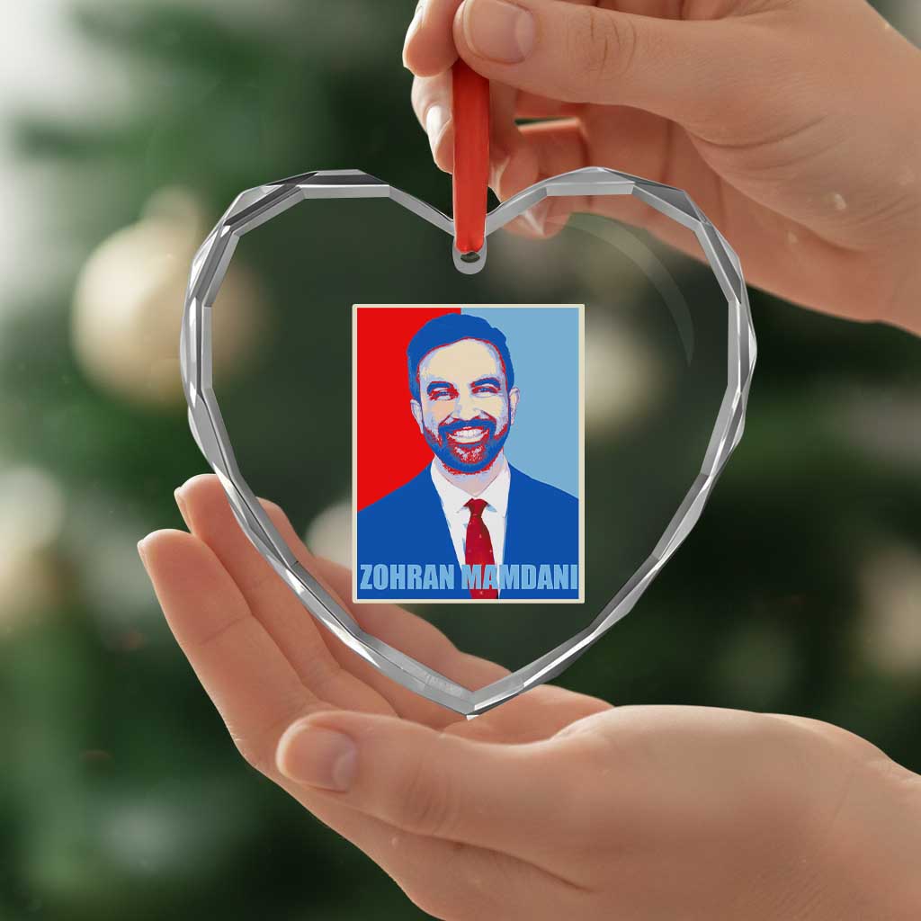 Zohran Madamni Heart Crystal Glass Ornament for New York Mayor - Wonder Print Shop